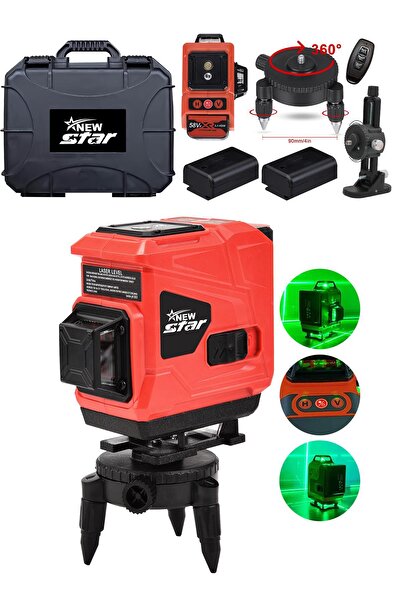 Newstar New Star 360° 12 Köşe Otomatik Hizalamalı Lazer Metre Yeşil Çizgili S...