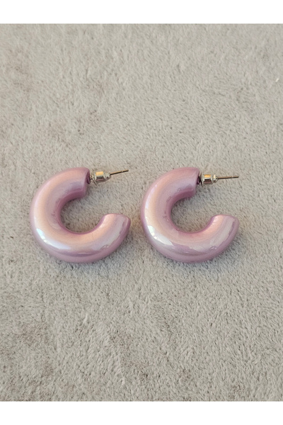 SiestaAccessories Lilac Color Acrylic Hoop Earrings