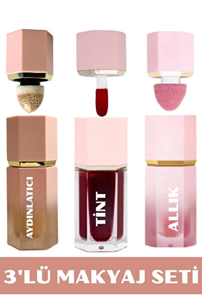 Genel Markalar 3'lü Makyaj Seti (HIGHLIGHTER - TİNT - ALLIK)