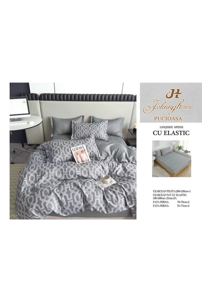 FIONNA.RO Finet Bed Linen With Elastic - Abstract Grey