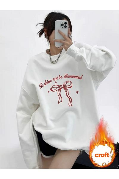 CROFT (3 Threads) to Shine Printed Oversize Crew Neck Sweatshirt