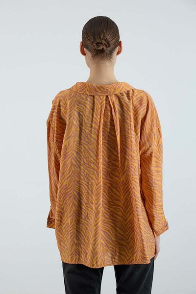 369 etnik butik Zebra Patterned Oversize Shirt – Buttoned – Long Sleeve
