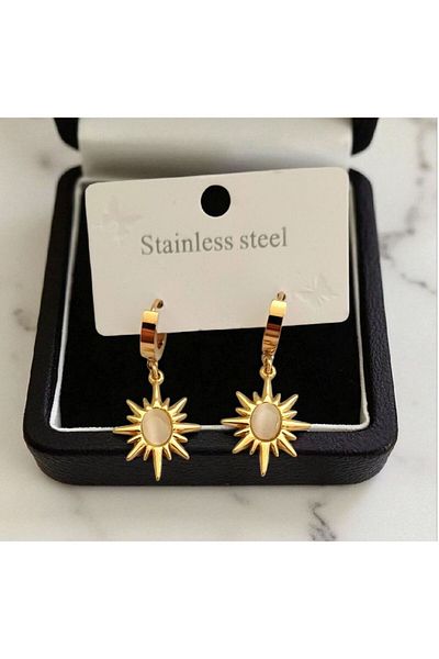 AKSESUARIM Women's Polar Star Steel Earrings
