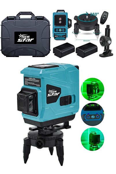 Newstar New Star 360° 12 Köşe Otomatik Hizalamalı Lazer Metre Yeşil Çizgili S...