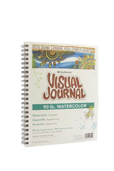 Strathmore Visual Journal Watercolor Pad – 9 x 12 inches, 190 gsm, 34 Sheets, White