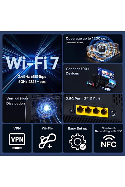 Tenda RE6L Pro BE5100 Wi-Fi 7 Dual-Band Gigabit Router