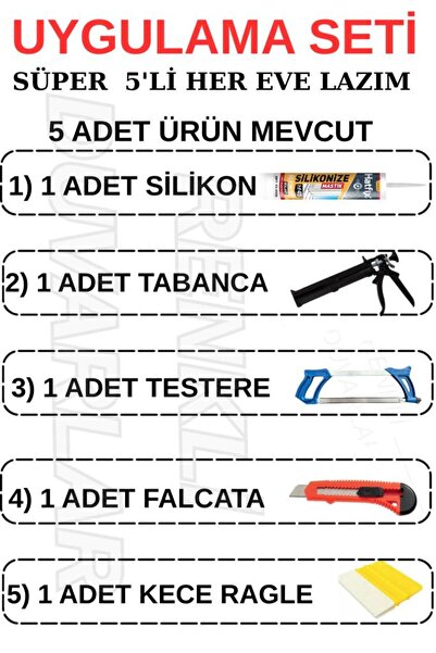 Renkli Duvarlar Süper 5'li Silikon-Falçata-Demir Testere-Tabanca-Ragle Uygula...