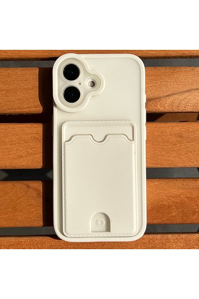 EDELFU iPhone 16 - Compatible Card Slot Silicone & Camera Protected Case - Shock Absorbing & Aesthetic