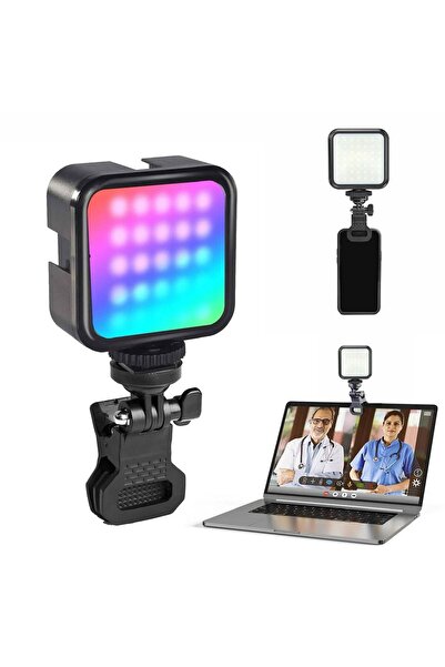 LEVONG LE-83 RGB Tripod Telefon Kamera Laptop Uyumlu 3 Renkli Selfie Işığı Ti...