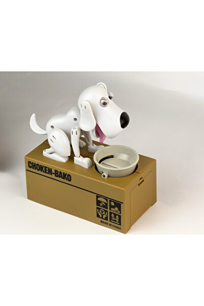 bakgelal Hareketli Para Yutan Beyaz Köpek Figürlü Kumbara, Otomatik Mekanizma...