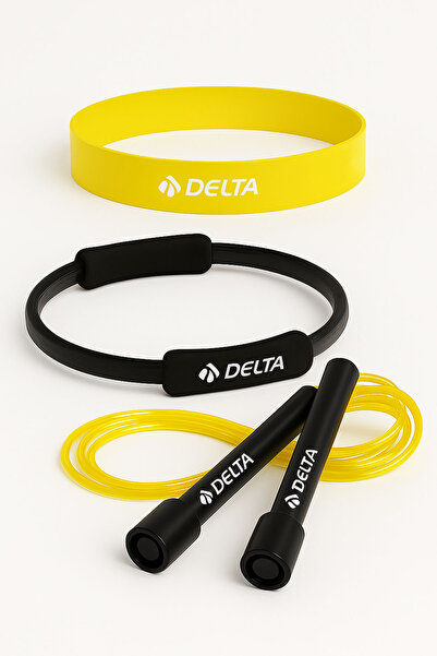 Delta Pilates Çemberi & Kardiyo Seti – Atlama İpi, Hafif Loop Band ve 35 Cm P...