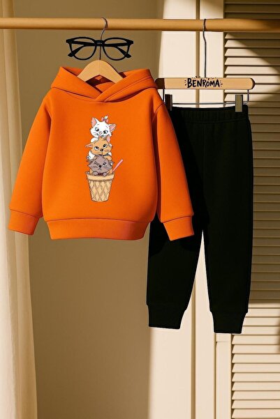 BENROMA KİDS SET DE PANTALONI DE TRANSPORT PENTRU COPII CU 3 FIRE CU PRINT CAT