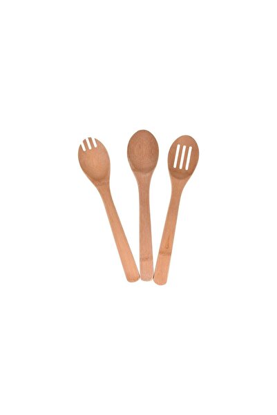 ACAR Bamboo 3-Piece Serving Spoon Tkebt Coffee