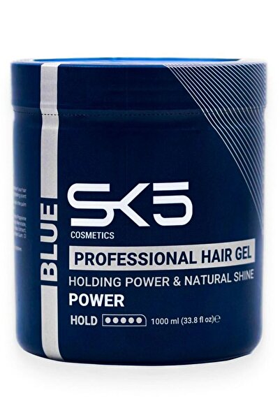 SK5 COSMETICS جل تصفيف الشعر لتثبيت قوي ولمعان طبيعي أزرق 1000 مل