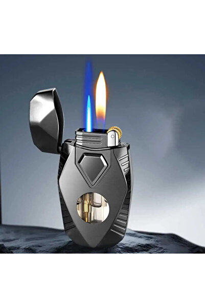 Genel Markalar KİŞİYE ÖZEL ULTRA LÜKS ÇİFT ALEV DÜĞMELİ GAZLI ÇAKMAK