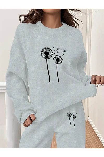 FUFLUNS Crocodile Printed Unisex Oversize Circle Neck Bottom/Upper Tracksuit Set