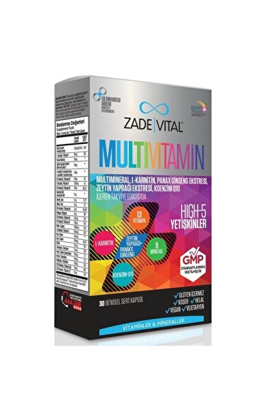 Zade Vital Multivitamin Herbal Nutritional Support 30 Capsules