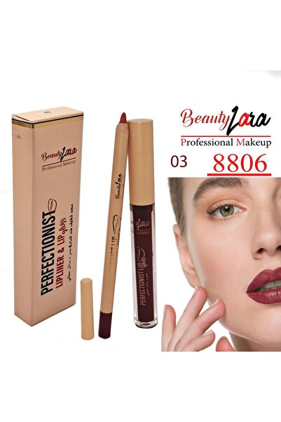 Beauty محدد شفاه ضد الماء و أحمر شفاه مطفي رقم 3