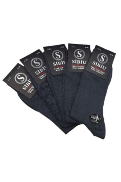 OEM Set 5 pairs of men's cotton socks, seamless, Sibiu, size 43-46, dark gray