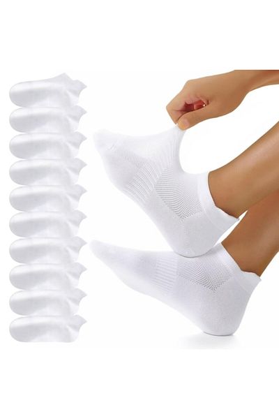 OEM Men's Socks OVERTANG, Set of 10 Pairs, Breathable Cotton, White, Size 35-38 EU