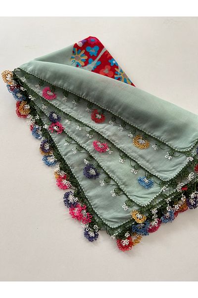 REYYAN Handcrafted Needle Embroidered Writing/Needlework/Needlework Bait/Handcrafted Cheesecloth/Head Cover