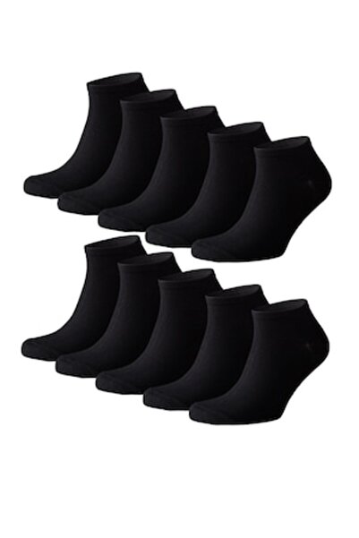 Ö12 Sunny Side - Men's Low-Cut Sport Socks, Pack of 10 Pairs, Cotton, Black, Size 39-42