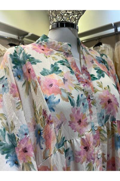 Butik çiçek desenli uzun elbise
