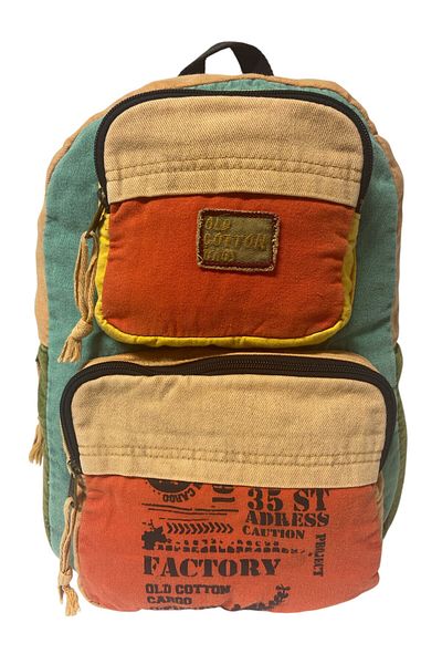 Old Cotton Quality Single Compartment Vintage Design Daily Backpack Travel School Travel Bag Jannie Bag 27 cm X 40 cm