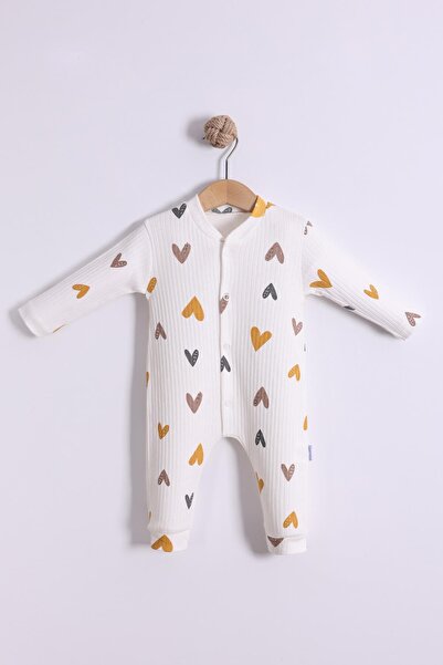 kidello Ecru Heart Baby Girl Romper