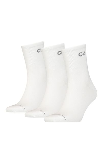Calvin Klein , Set of socks with logo - 3 pairs, White, One Size