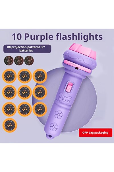 Choice3 PURPLE Children's projector flashlight light toy early education awar...