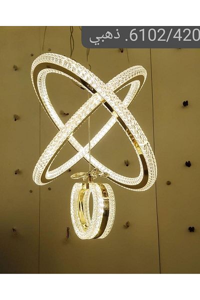 ELECTROPOWER Golden 3-color LED chandelier with remote