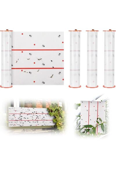 Generic مصائد ذباب لاصقة عملاقة، شرائط ذباب للتعليق الداخلي والخارجي، أشرطة ذ...