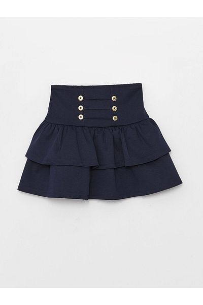 LC Waikiki Lcw Kids New Season Folded Girl's Skirt with Elastic Waist