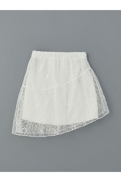 LC Waikiki Girl's Skirt with Elastic Waist and Lace Detail