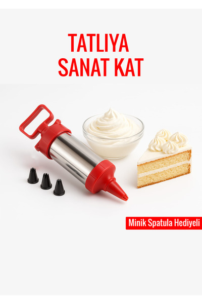 TD HOME مجموعة مضخة ضغط الكريمة المخفوقة |   ملعقة مع هدية |   رأس قابل للتبد...