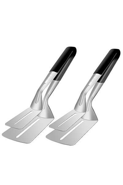 Generic Spatula Tongs, 2 Pack Stainless Steel Grill Clamp Spatula Flipper, Ki...