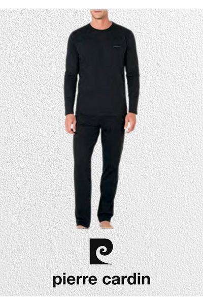 Pierre Cardin Men's 3-Piece Combed Cotton Robdoshambir & Long Sleeve Pajama Set Set (2 Socks Gift) L1.Pc.5635.02