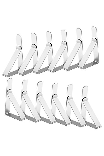 Generic 12 Pack Heavy Duty Stainless Steel Table Cloth Cover Clamps, Table Cl...