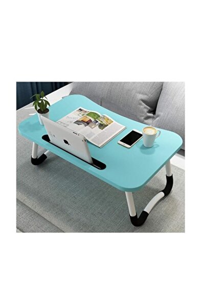 Generic طاولة OhLt-j صغيرة قابلة للطي - زرقاء - مكتب كمبيوتر محمول - قابلة للطي، محمولة