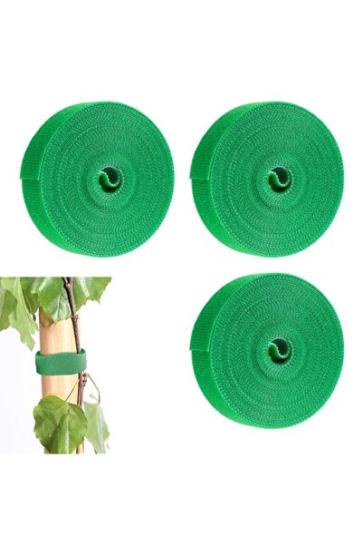 Generic 3 PCS Reusable Plant Ties, Strong Green Nylon Tape, Garden Ties Green...