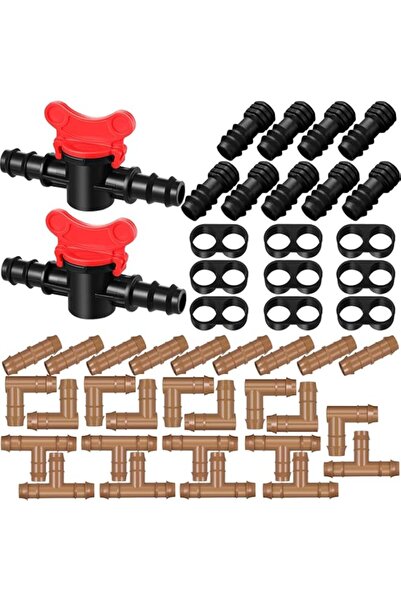 Generic مجموعة تجهيزات الري بالتنقيط، 47 قطعة، مجموعة أنابيب مقاس 1/2 بوصة، ت...