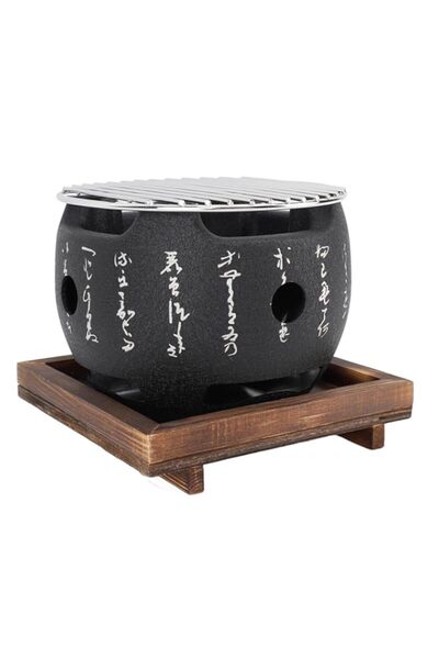 Generic شواية يابانية للشواء، موقد فحم صغير محمول، شواية هيباتشي من سبائك الأ...