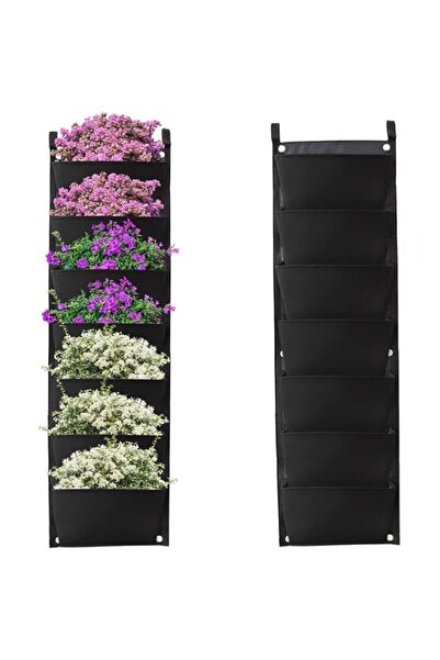 Generic 1PCS Hanging Plant Grow Bags, 7 Pocket Hanging Vertical Wall Planter ...