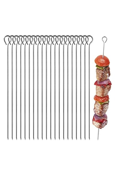 Generic Kebab Skewers, 20 Pcs 12 Inch Stainless Steel Barbecue Skewers, Reusa...