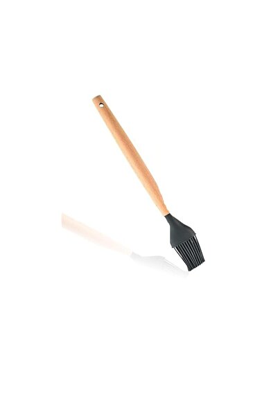 Generic فرشاة دهن السيليكون بمقبض خشبي، مقاومة للحرارة لتوزيع الزيوت والزبدة ...