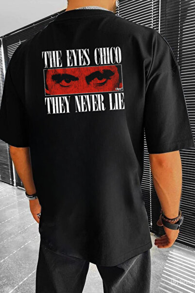 barsdepo Tricou cu imprimeu Scarface, tricou negru oversize unisex