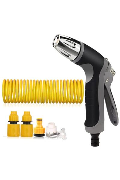 Generic مجموعة فوهة خرطوم حلزونية للحديقة مع مسدس رش غسالة الضغط العالي وموصل...