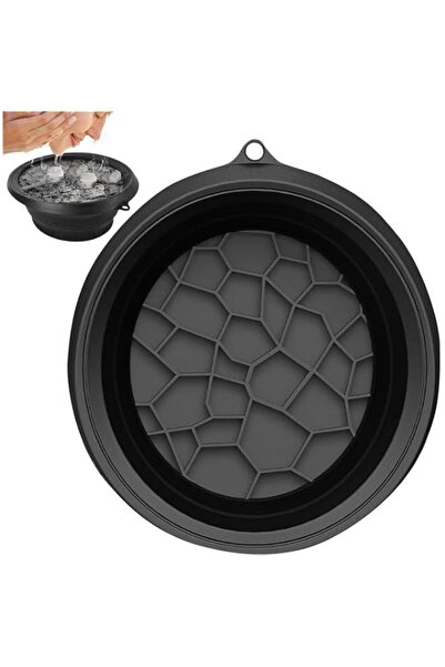 Generic وعاء وجه ثلجي، حوض غسيل سيليكون قابل للطي سريع التبريد مع صينية ثلج م...