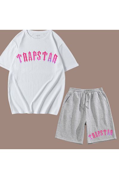 Hunors Sportswear & Company Pink Text Printed Women/Men Unisex Shorts Tshirt Set